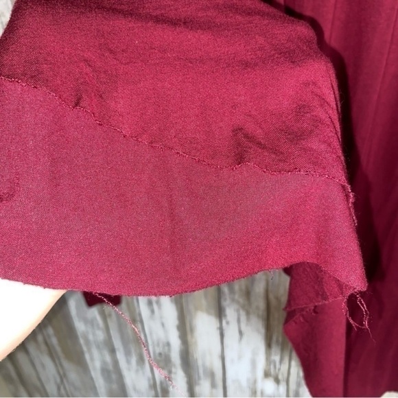 Maurices Red Lace Shoulder Raw Hem Blouse - Picture 4 of 6